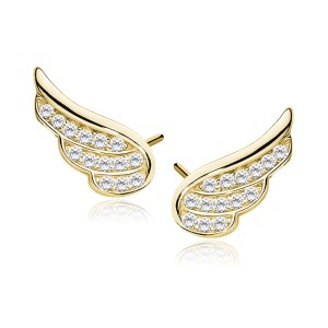 Cercei argint placati cu aur galben aripa cu pietre DiAmanti Z1320E_G-DIA (Argint 925‰ 1,7 g.)